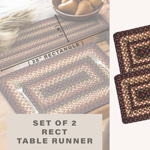Homespice Prescott Jute Braided Table Runner, Rect 8x28 Set of 2