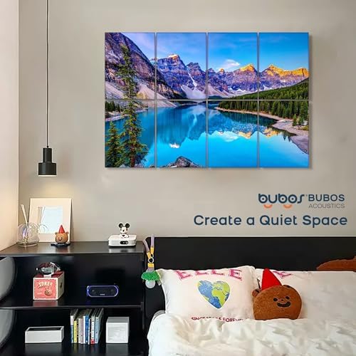 BUBOS 8 Pcs Art Acoustic Wall Panel,47.2”x31.4”Self Adhesive for Home Decor