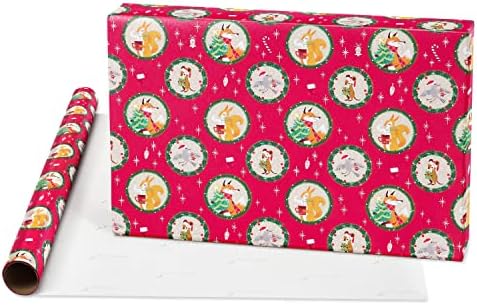 Papyrus Christmas Wrapping Paper Rolls for Kids, Forest Friends, Festive Friends, Koalas (3 Rolls, 90 sq. ft.)