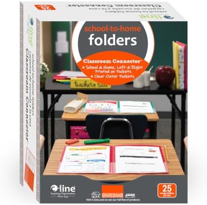 C-Line Classroom Connector School-to-Home Folders, Orange, 25 per Box (32002)