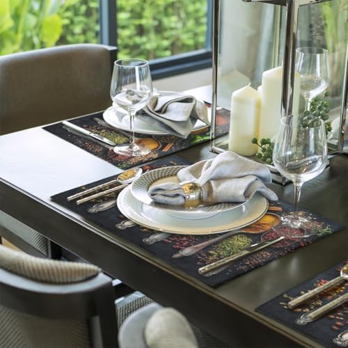 Placemats Set of 4 Washable Linen Place Mats Cloth Table Mats 12x18 Inch