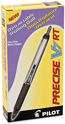 PILOT Precise V7 RT Liquid Ink Rollerball Pens, Black Ink Pens, 12-Pack