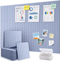 48" x 36" Large Cork Bulletin Board Tiles, Peel and Stick Felt Wall Panels for Vision, Message Center, Picture and Prayer Board for Office, Dorm, Room and Desk Decor(Soft Periwinkle)