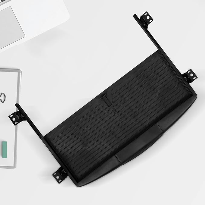 Under Desk Keyboard Tray Slide Out Drawer 20.86X10.03 Inch Office Desk Organizer Storage Platform Space Saving Keyboard Holder for Workspace