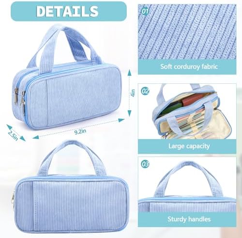 Jutom 39 Pcs Aesthetic Book Annotation Kit,Light Blue,Classic Style