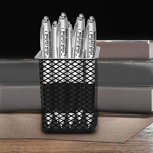 DISCOUNT PROMOS Custom Colored Grip Gel Pens Set of 100, Personalized Bulk Pack - Great for Office, School, Business, Tradeshows, Events - Black