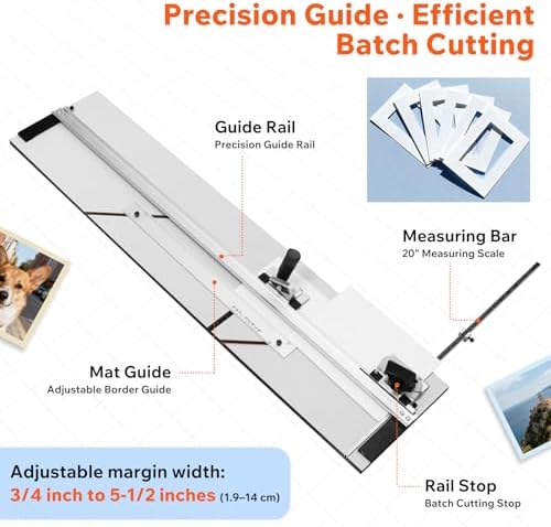 40" Capacity Board Mounted Mat Cutter for Framing – Simplex Elite Mat Cutter with 45° Bevel & Straight Cutting Heads, for Picture Frames, Artwork, Photography & DIY Projects, with Blades & Wrench