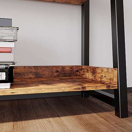 IRONCK Ladder Shelf 5-Tier 74.8in Tall, Industrial Bookcase and Bookshelf