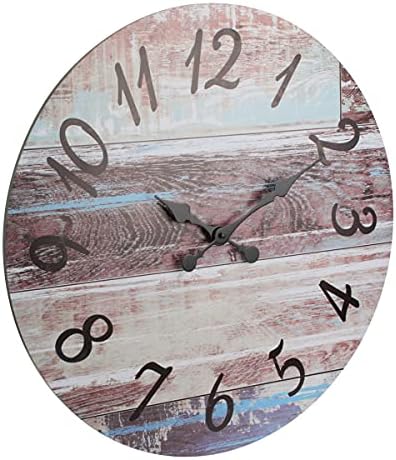 Stonebriar Vintage Farmhouse 23 Inch Round Battery Operated Hanging Wall Clock