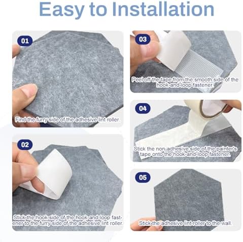 Hexagon Cork Board Tiles 10-Pack - Blue, with Adhesive & Push Pins