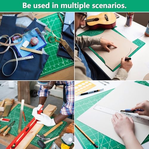 ArtAt Self Healing Cutting Mat:【10 Pack Cutting Mat 12″x 18″】 Green Double Sided Non-Slip 5 Layers PVC Durable Craft Sewing A3 Mat for Rotary Cutter