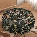 Retro Forest Curtains, Fairy Tale Woodland Wild Animals Moths Owl Snake Cartoon Flowers Mushroom Farmhouse Holiday Tablecloths for Home Kitchen Party Dinner Decor, 60x60in
