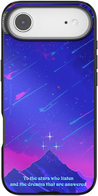 PopSockets iPhone 17 Air Phone Case with MagSafe, Wireless Charging Compatible, Bookish - Mirror Starfall