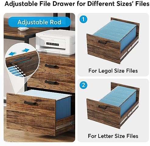 Tribesigns 63 Inch Computer Desk with File Drawer Cabinet, Ergonomic Desk
