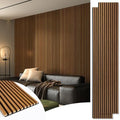 Art3d 108 x 12 Inch 3D Fluted Soundproof Wood Slat Wall Panel, 2-Pack, Teak