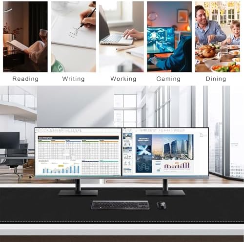 Mydours 67" x 24" Extended PU Leather Gaming Desk Mouse Pad Mat, (Black)