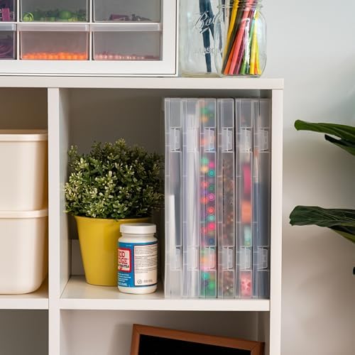 IRIS USA File Box |Made in USA| Fits 8.5"x11" A4 Paper, (6-Pack) - Clear | Organizing Study Cases with Built-In Handle & Snap-Tight Lids, Containers for Puzzles, Scrapbooking, Craft & Art Supplies