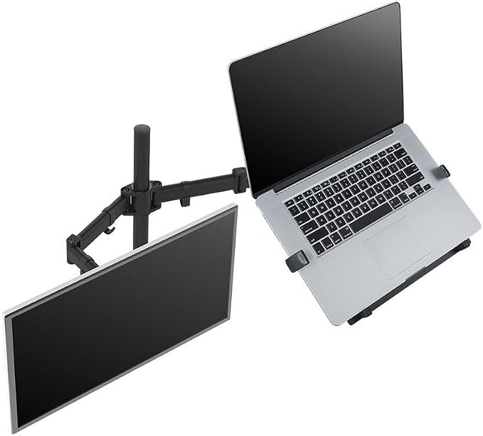 Monoprice Laptop Holder Attachment for Desk Mounts - Ideal for Work, Home, Office Laptops, Black - Workstream Collection