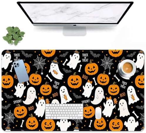 Britimes Large Mouse Pad, Mouse Pad, 31.5 x 15.7 Inch, Halloween Skeleton