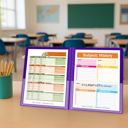 C-Line Classroom Connector School-to-Home Folders, Purple, 25 per Box (32009)