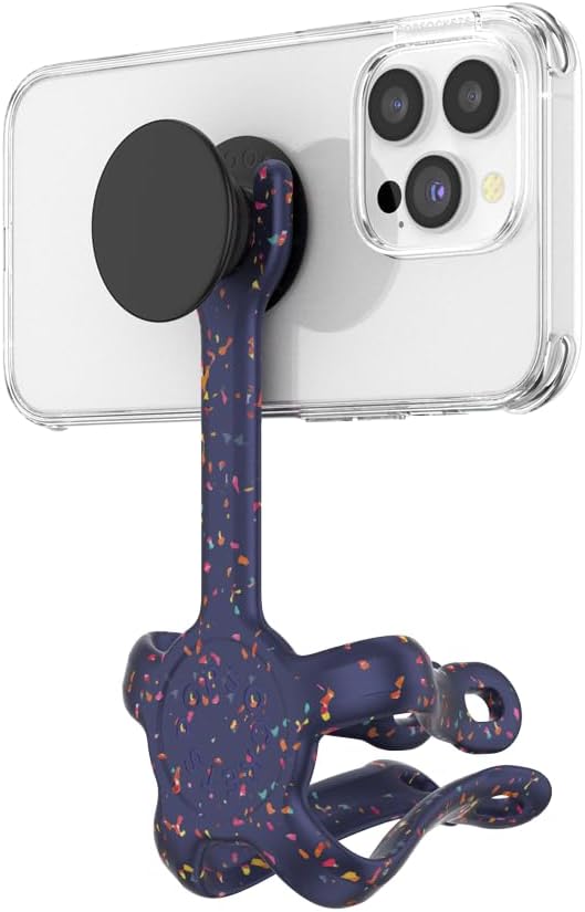 PopSockets Flexible Phone Mount & Stand- Navy Confetti | Flex Mount & Tripod, Content Creators, Hands-Free, Navy, Blue, Dark, Electronic Accessories, For iPad/Kindle/iPhone/Android
