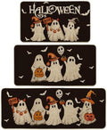 Artoid Mode Black Halloween Kitchen Mats Set of 3-17"x29"+17"x36"+17"x47"