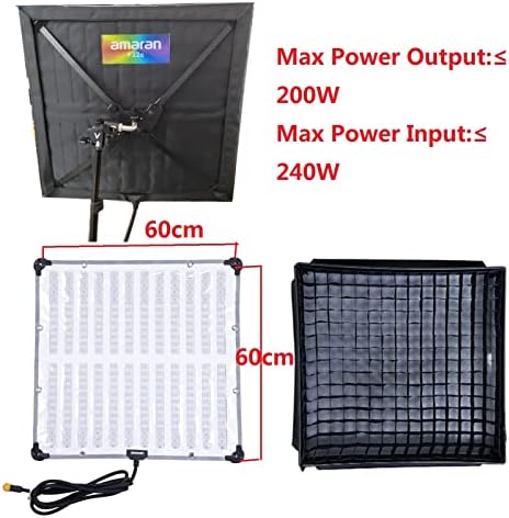 Aputure Amaran F22c 200W RGBWW Flex LED Photo Light with Honeycomb Grid, CCT 2500K to 7500K V Mount RGB Video Light Suooprt DMX Sidus Link App Control 15 Built-in Lighting FX