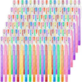 Crtiin 200 Pack HB Colorful Stackable Pencils, Translucent Multipoint Non-sharpening Stackable Pencil with Matching Eraser for Girls Students Teachers Office Supplies Rewards, 7 Colors