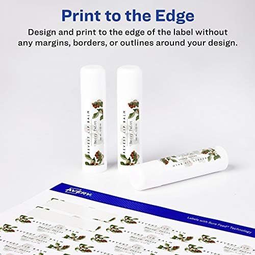 Avery® Matte White Rectangle Labels, Sure Feed® Technology, 0.5" x 1.75", 6,000 Matte White Printable Labels