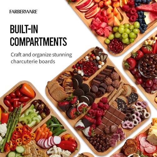 Farberware Build-A-Board 11 x 14 Inch Bamboo Cutting Board with Lid