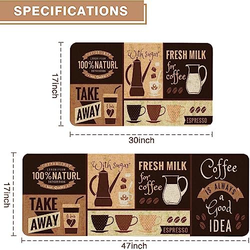 Kitchen Rugs and Mats Set of 2,Floor Mats for Home Kitchen Decor Mat