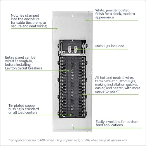 Leviton 42 Space, 42 Circuit Indoor Load Center with Main Lugs, LP422-LPD