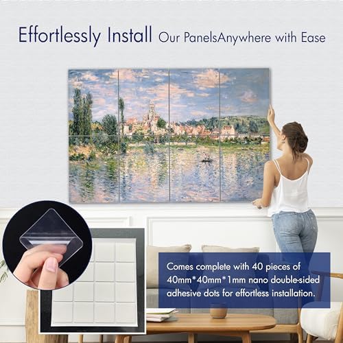 PINWELIFE® Masterpiece Acoustic Art Panels, 8-Pack 12"×16" Sound Absorbing Panels, Decorative Acoustic Wall Art, Noise and Echo Cancelling for Home Studio/Office, Nano Tape Included
