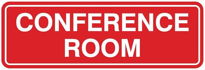 Standard Conference Room Sign -Red - Medium 1 Pack