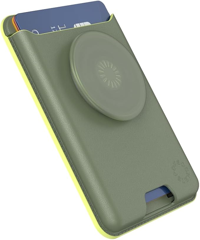 PopSockets Phone Wallet for MagSafe with Grip- Eucalyptus | PopWallet, Holds 3 Cards, Magnetic, Removable, Secure, Green, Teal, Turquoise, Men, Boys