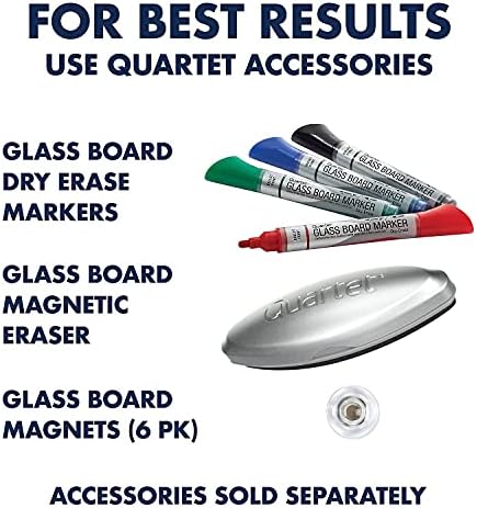 Quartet Dry Erase White Board 48"W x 36"H Glass Calendar, Magnetic Planning Board, White (GC2418F)