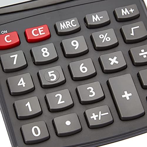 Amazon Basics LCD 8-Digit Desktop Calculator, Portable and Easy to Use, Black, 10-Pack