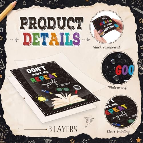 Funrous 19 Pcs History Posters History Classroom Decoration, Classic