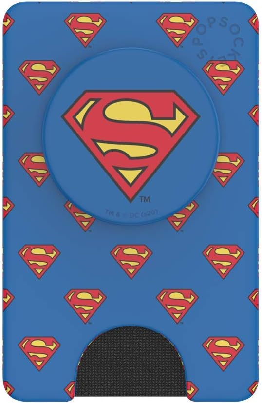 PopSockets Adhesive Phone Wallet and Card Holder with Grip, Marvel - Superman Pattern