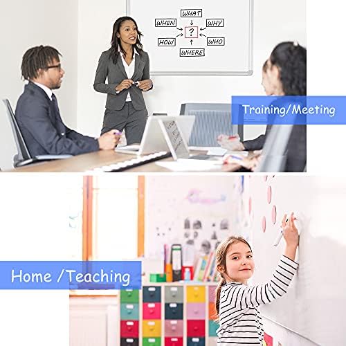 DEVELOP Magnetic Large Dry Erase White Board, 60 x 36 Inches / 5’ x 3’ Wall-Mounted Whiteboard for Office Classroom Home, Includes 4 Markers, 4 Magnets, Ruler & Erase