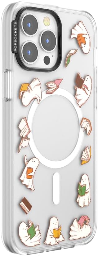 PopSockets iPhone 13 Pro Max Phone Case with MagSafe, Wireless Charging Compatible, Bookish - Spooky Book Club