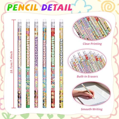 Kindergarten Pencils Colorful Birthday Pencils Fun Inspirational Pencil Back to School Pencil (36)