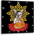 3dRose Wall Clock Silent - 10 inch - French Bulldog Frenchie with Mandala Yoga Buddha Zen - Yoga