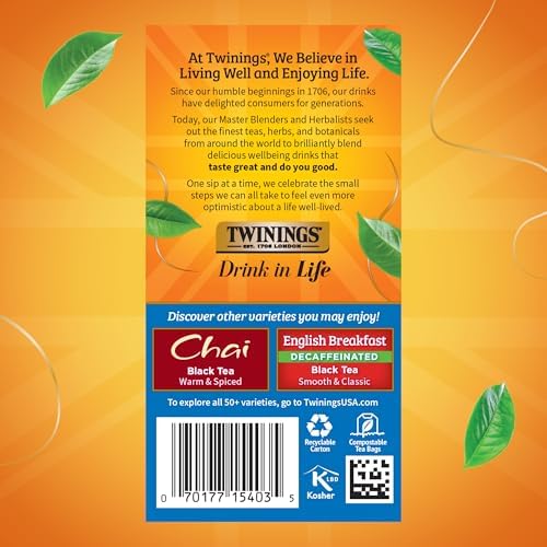 Twinings Black Tea Variety Sampler Pack, Tea Bags, 20 CT Box (6 Pack)