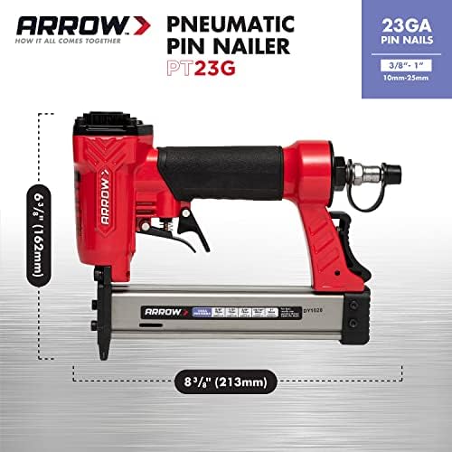 Arrow PT23G 23 Gauge Compact Pneumatic Pin Nail Gun, Oil-Free
