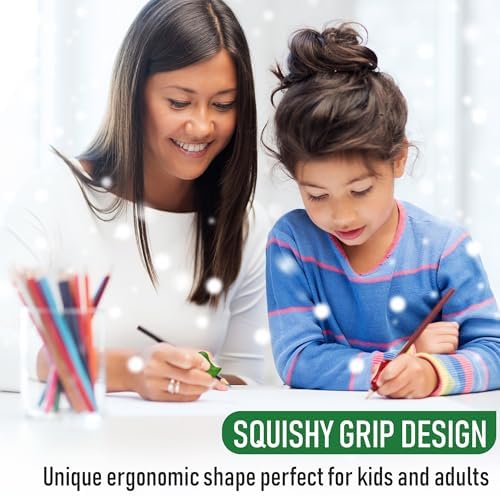 The Pencil Grip Glitter Pencil Grippers 6 Pcs, Pencil Grips for Kids Handwriting, Ergonomic Pen Grip for Righties & Lefties, Pencil Holder for Kids, Toddlers, Adults, Writing Tool with Finger Cushion