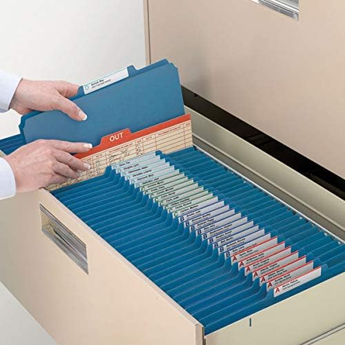 Smead Value Filing 100% Recycled Pressboard Classification File Folder, 2 Dividers, 2" Expansion, Letter Size, Dark Blue, 10 per Box