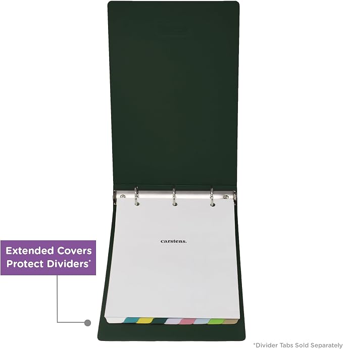 Carstens 2-Inch Heavy Duty 3-Ring Binder - Top Opening, Forest Green, Durable Plastic, No-Gap Rings, Waterproof Cover, No Pockets, Holds 300 Letter Sheets, BPA-Free, Made in USA (5870-3R), Case of 16