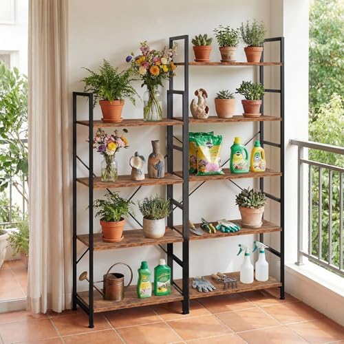 4 Tier Bookshelf, Free Standing Bookcase with Open Storage Shelves