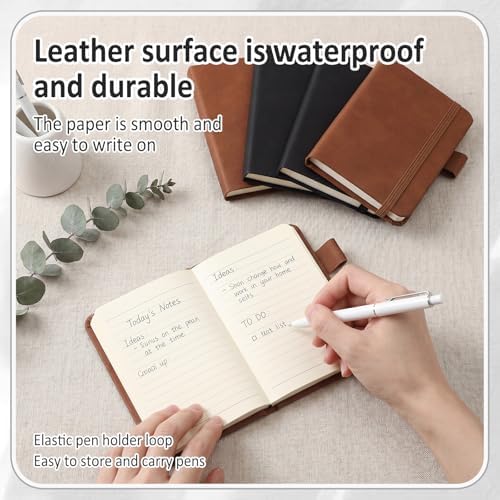 Ceenna 16 Packs Pocket Small Notebook Journals with Pen Holder Mini Notebook Bulk 192 Pages/96 Sheets Hardcover with Thick Lined Paper 3" x 4.4" A7 Small Notepad Business Color for Office Journey